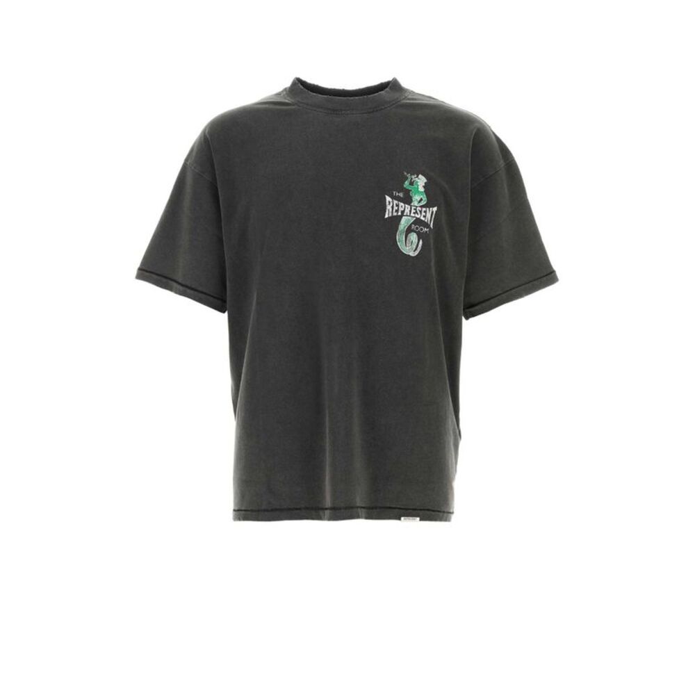 Represent Men Charcoal Cotton T-Shirt
